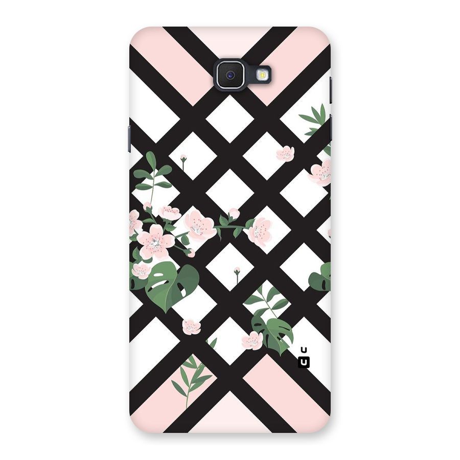 Check Floral Stripes Back Case for Samsung Galaxy J7 Prime