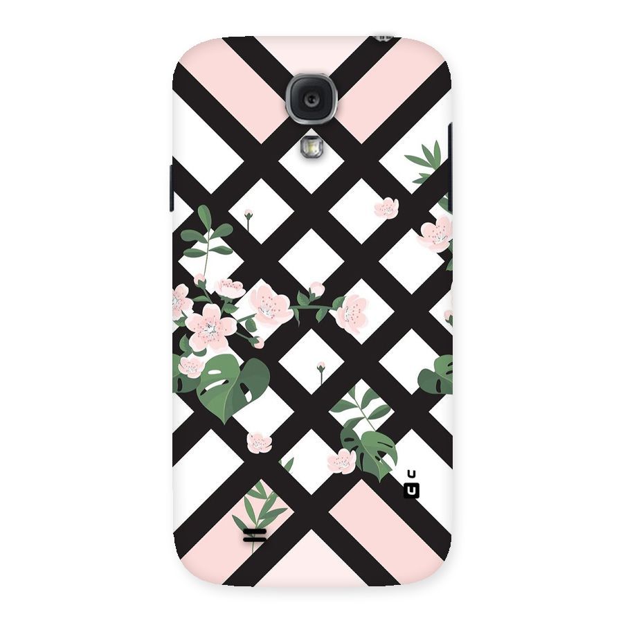 Check Floral Stripes Back Case for Samsung Galaxy S4