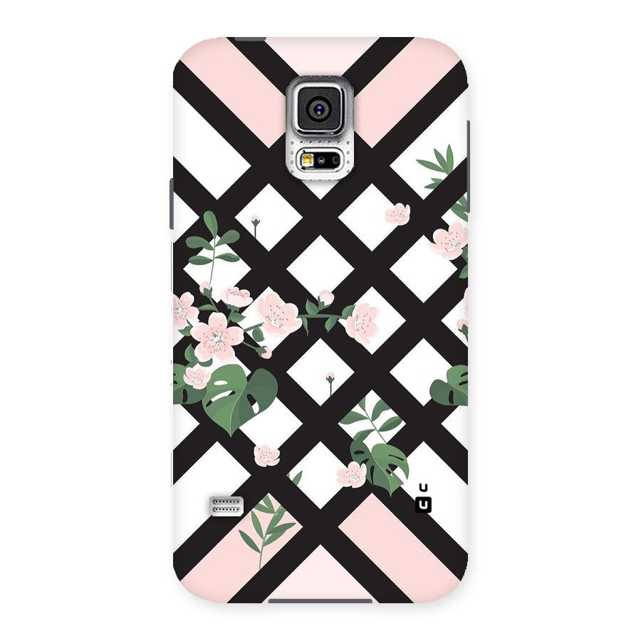 Check Floral Stripes Back Case for Samsung Galaxy S5