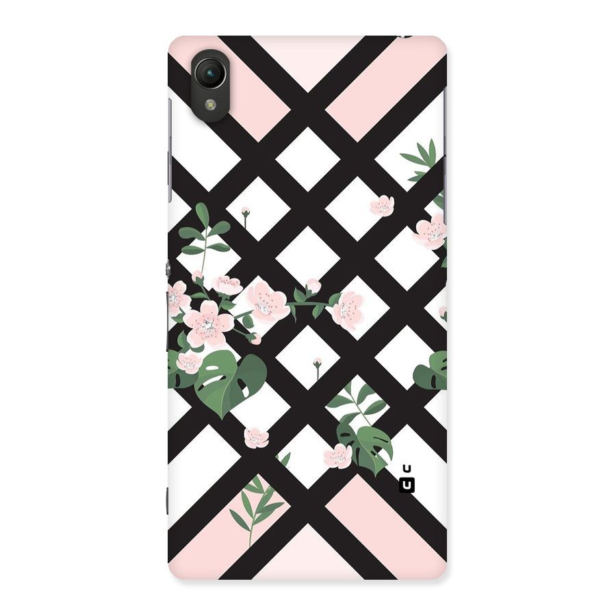 Check Floral Stripes Back Case for Sony Xperia Z2