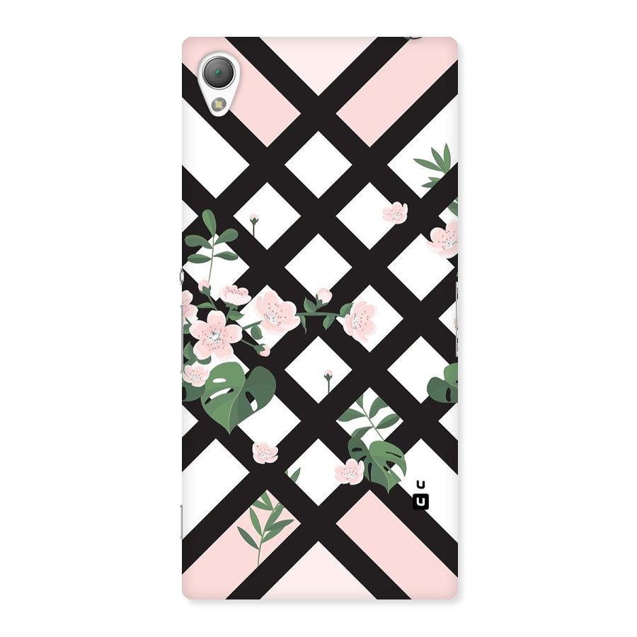 Check Floral Stripes Back Case for Sony Xperia Z3