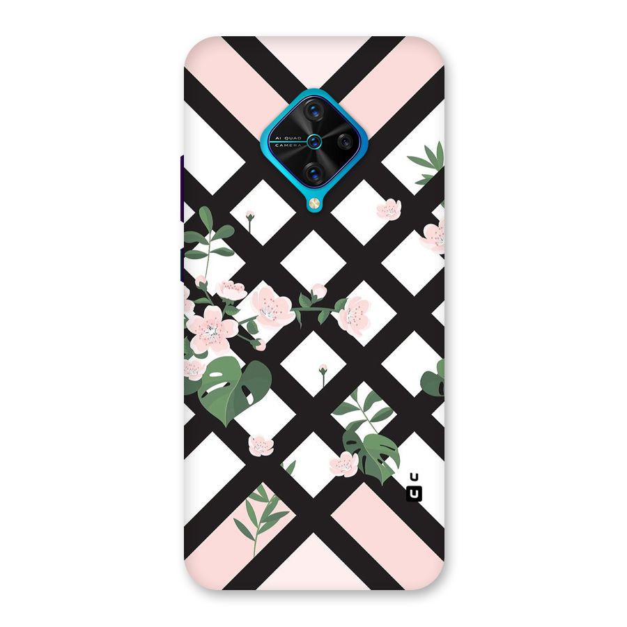 Check Floral Stripes Back Case for Vivo S1 Pro