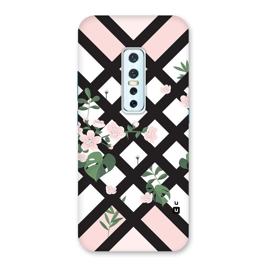 Check Floral Stripes Back Case for Vivo V17 Pro