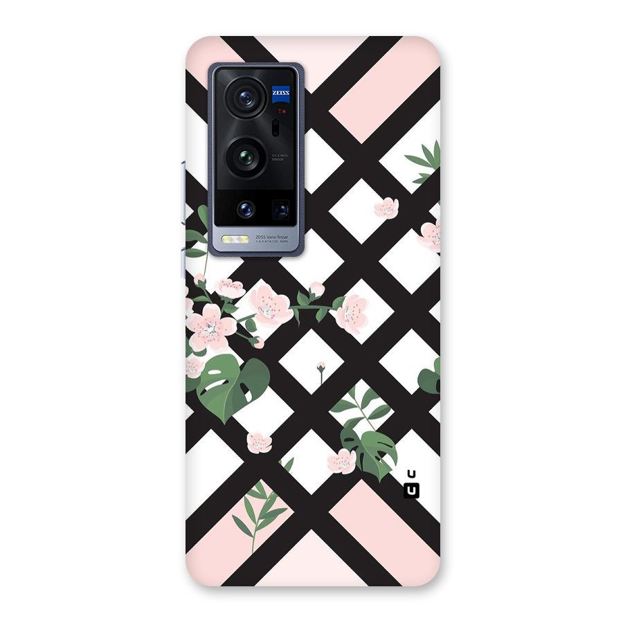Check Floral Stripes Back Case for Vivo X60 Pro Plus