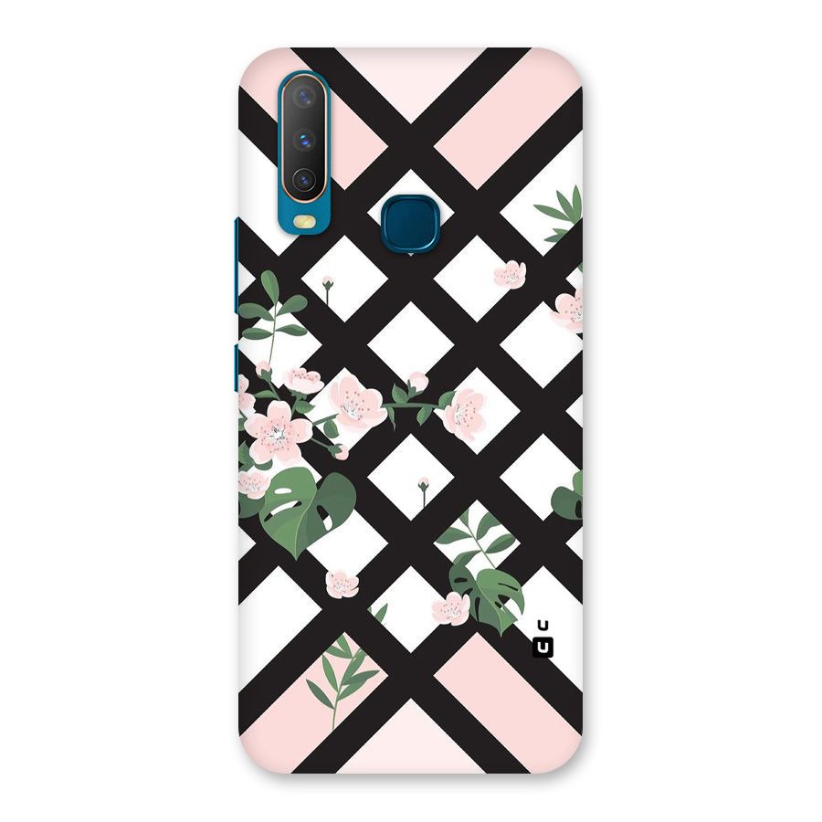 Check Floral Stripes Back Case for Vivo Y11