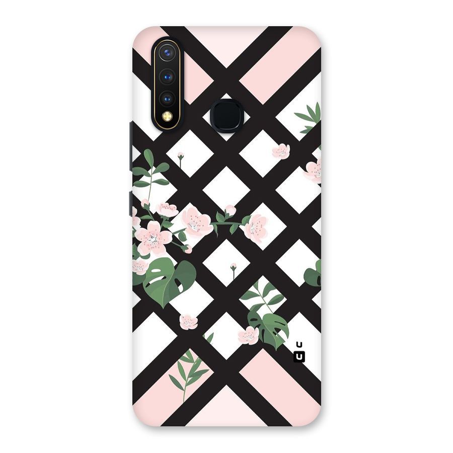 Check Floral Stripes Back Case for Vivo Y19