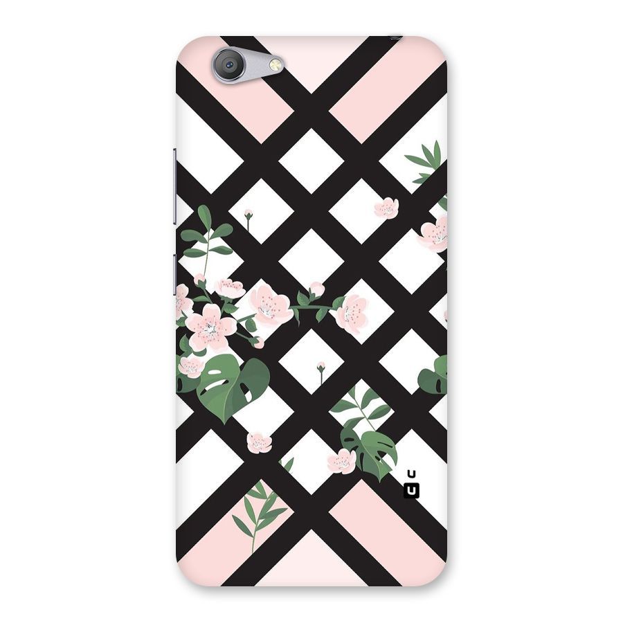Check Floral Stripes Back Case for Vivo Y53