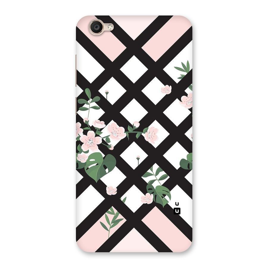 Check Floral Stripes Back Case for Vivo Y55s