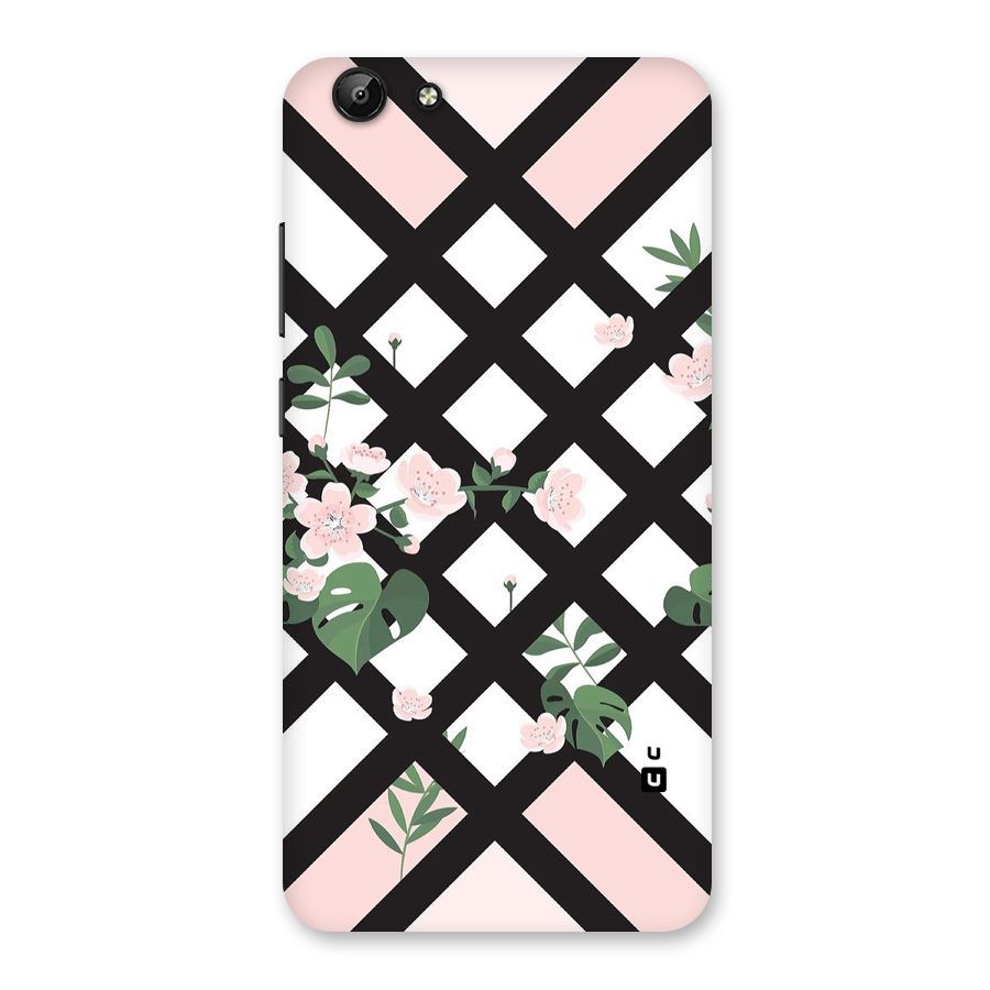 Check Floral Stripes Back Case for Vivo Y69
