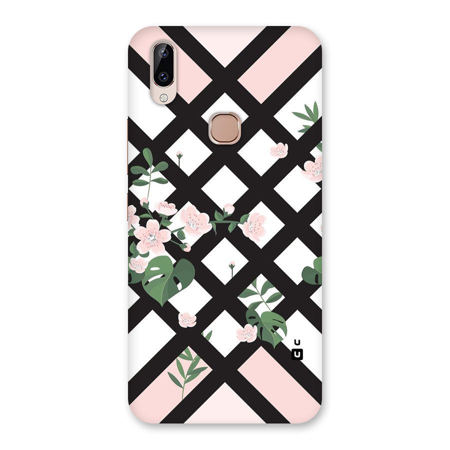 Check Floral Stripes Back Case for Vivo Y83 Pro