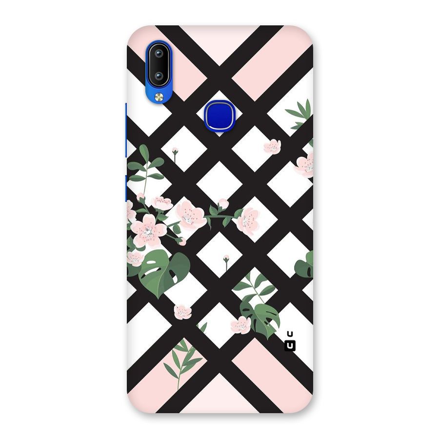 Check Floral Stripes Back Case for Vivo Y91