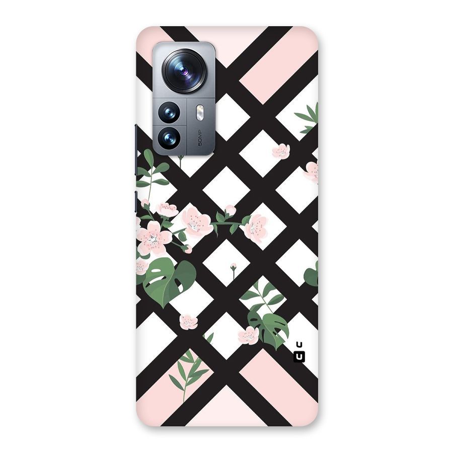 Check Floral Stripes Back Case for Xiaomi 12 Pro