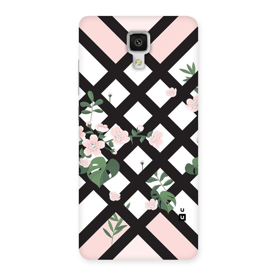 Check Floral Stripes Back Case for Xiaomi Mi 4