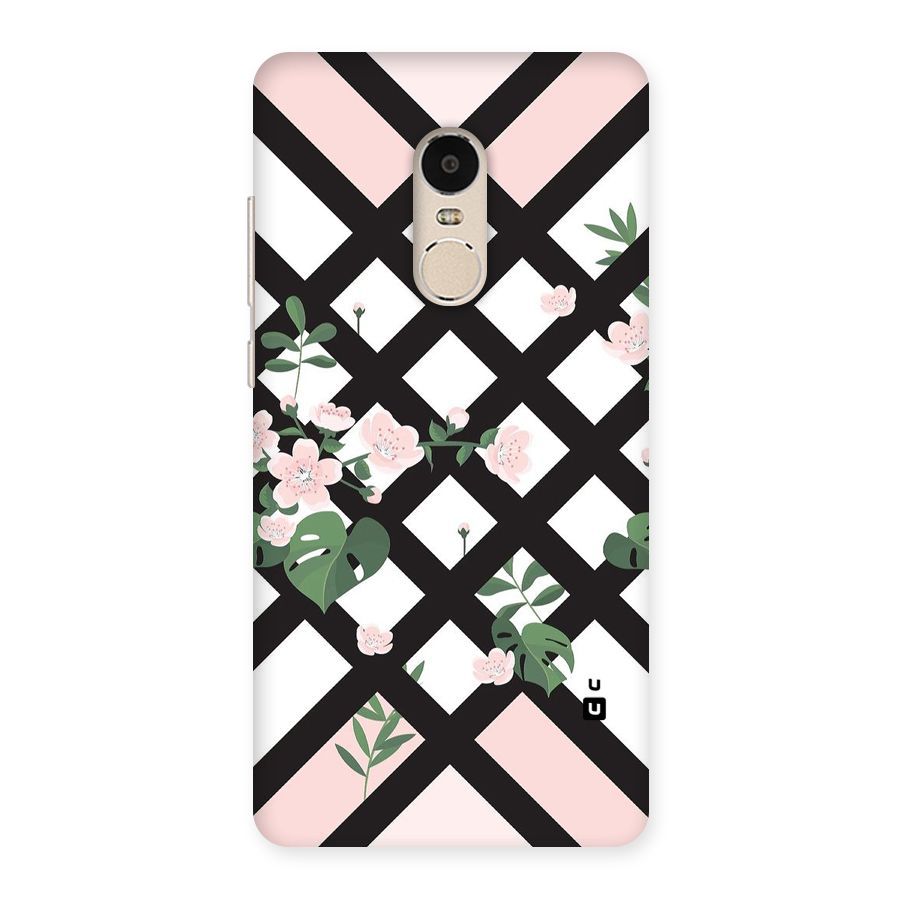 Check Floral Stripes Back Case for Xiaomi Redmi Note 4