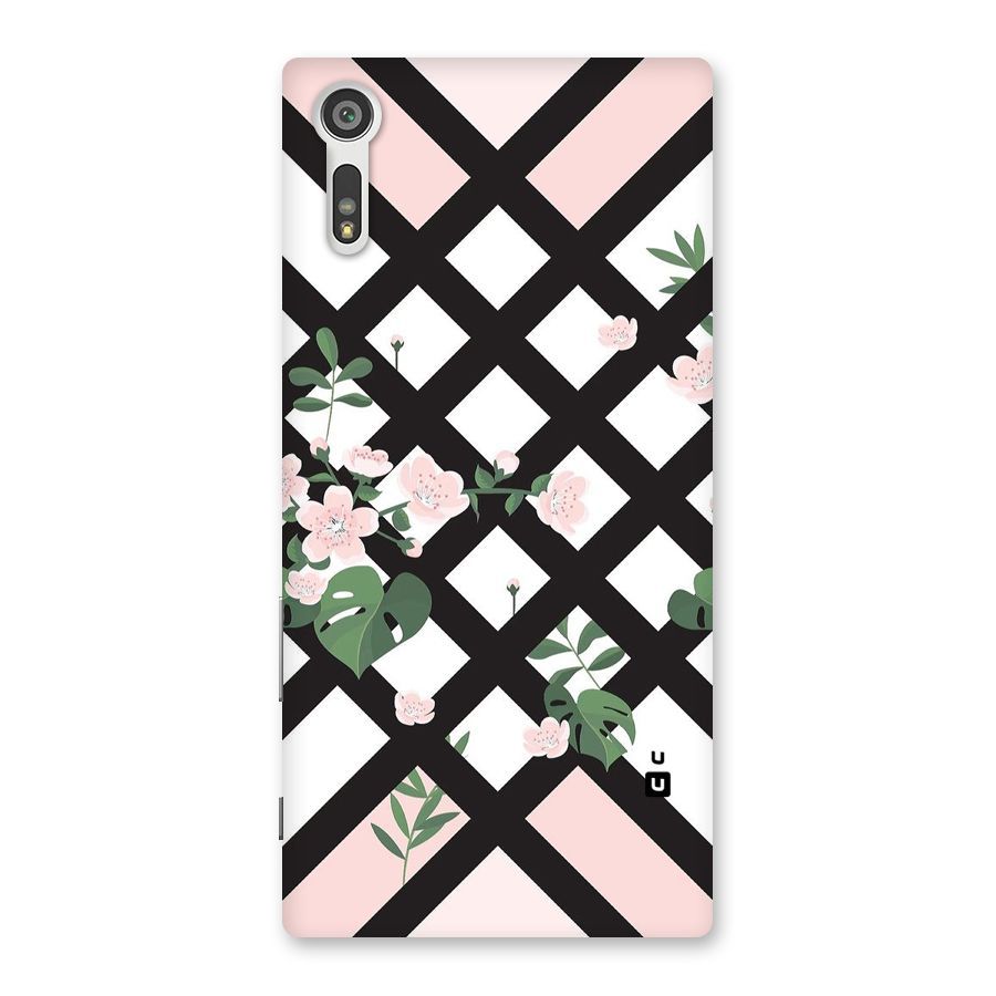 Check Floral Stripes Back Case for Xperia XZ