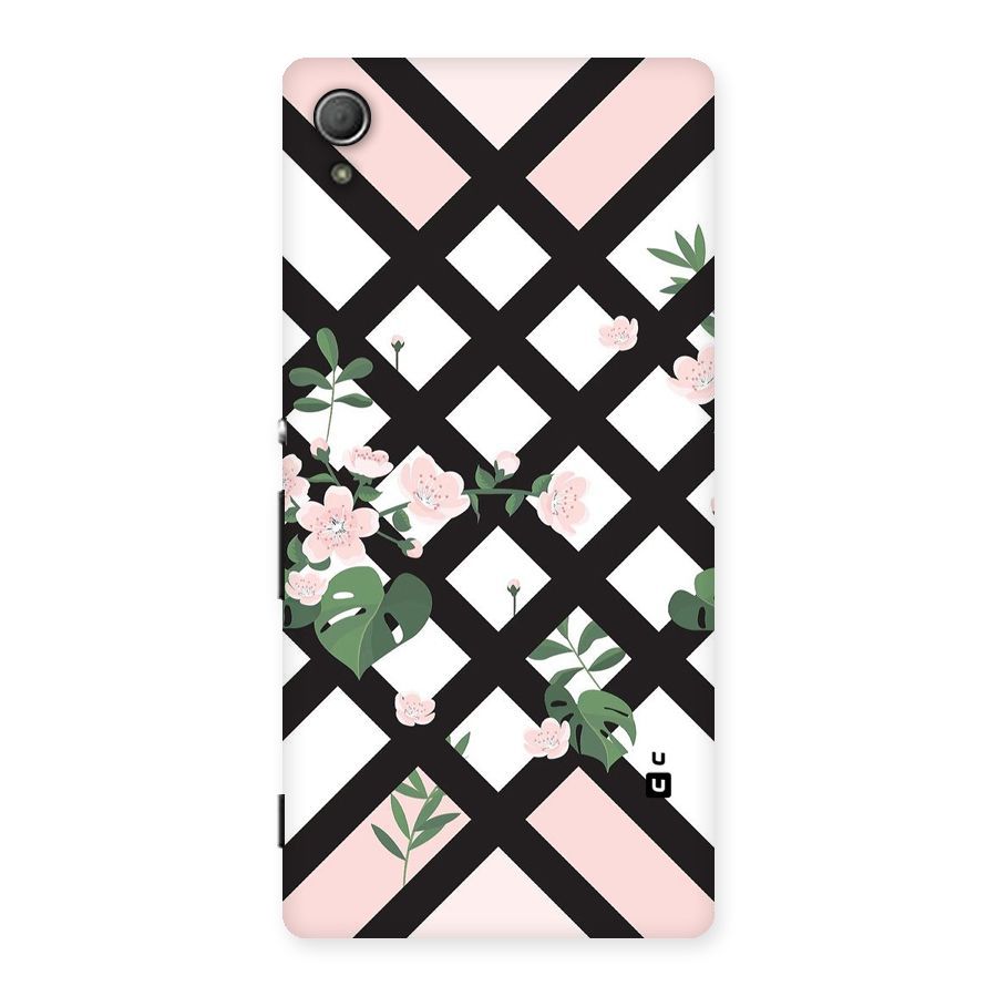 Check Floral Stripes Back Case for Xperia Z3 Plus