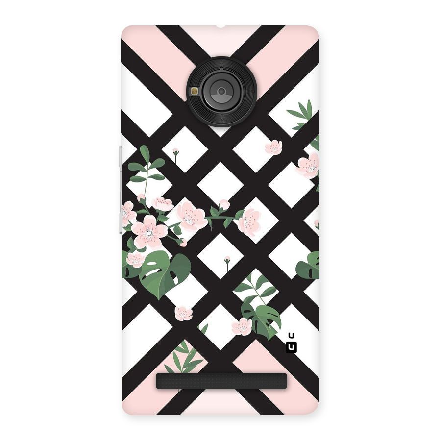 Check Floral Stripes Back Case for Yu Yunique