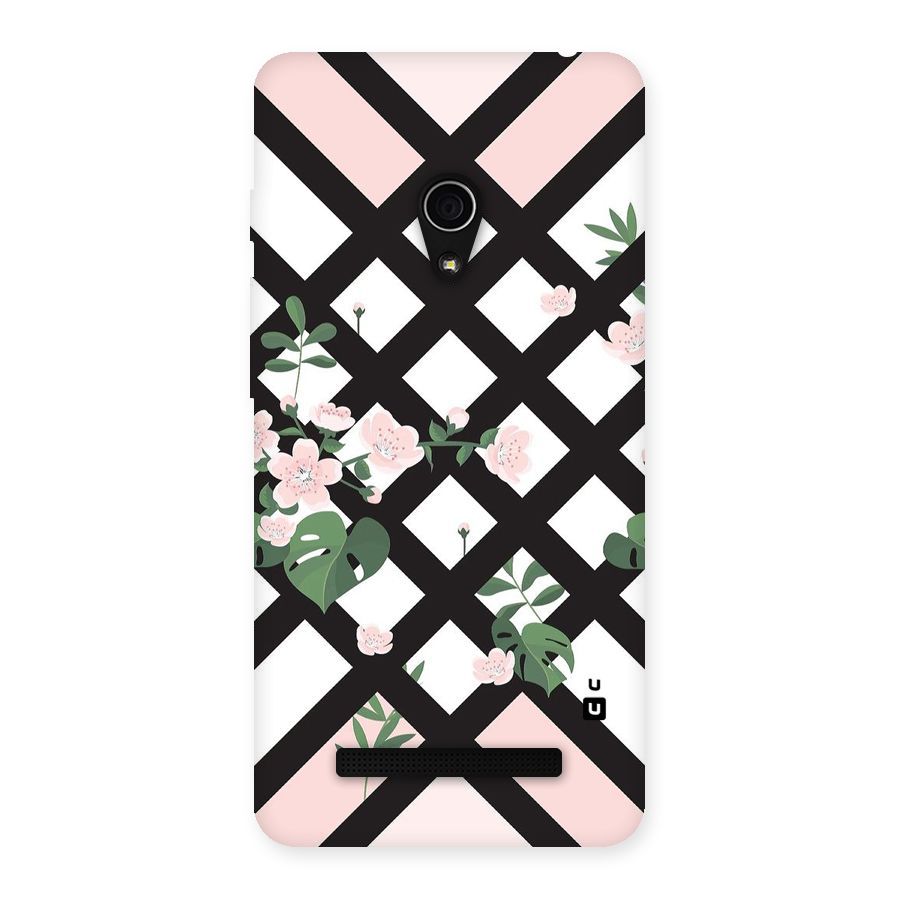 Check Floral Stripes Back Case for Zenfone 5