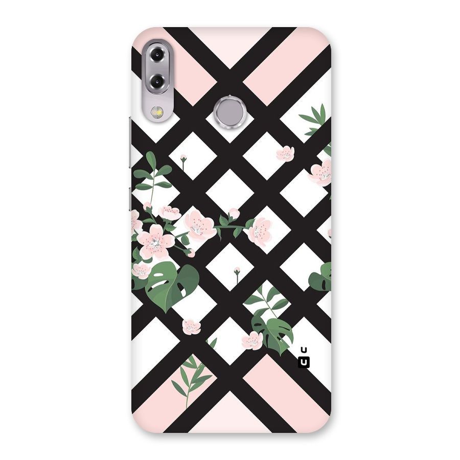 Check Floral Stripes Back Case for Zenfone 5Z