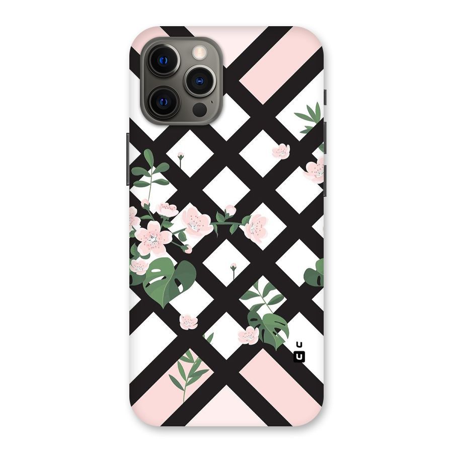 Check Floral Stripes Back Case for iPhone 12 Pro Max