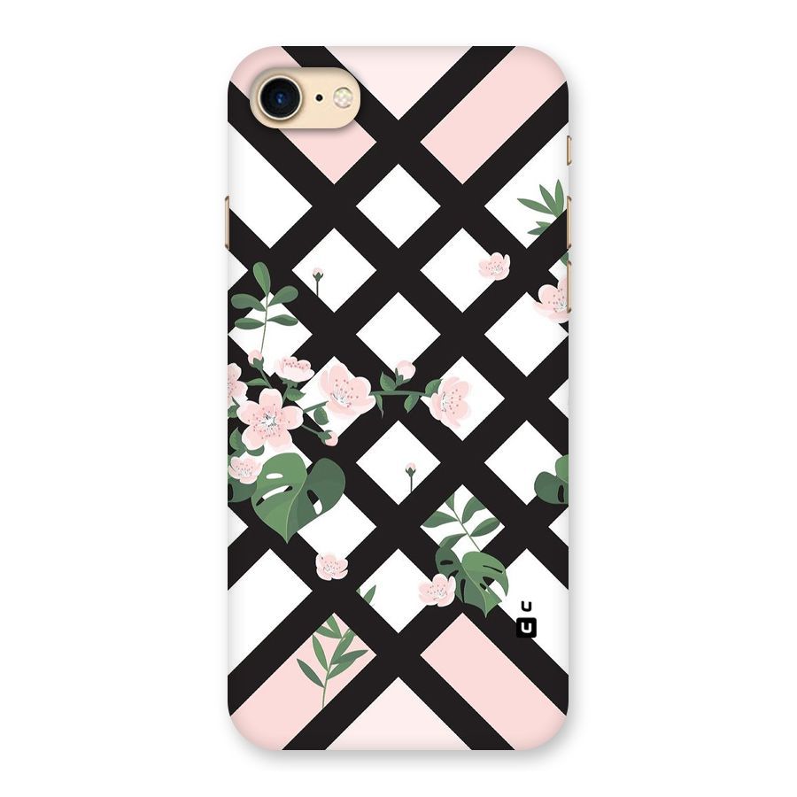 Check Floral Stripes Back Case for iPhone 7