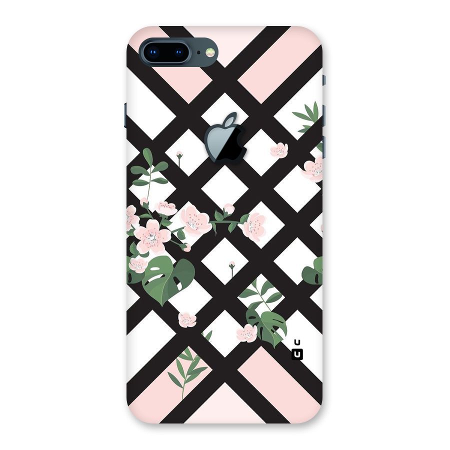 Check Floral Stripes Back Case for iPhone 7 Plus Apple Cut