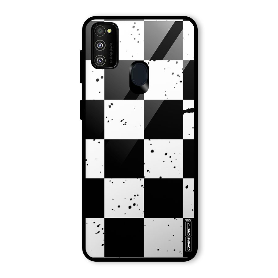 Check Mate Glass Back Case for Galaxy M30s