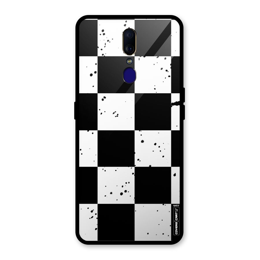 Check Mate Glass Back Case for Oppo F11