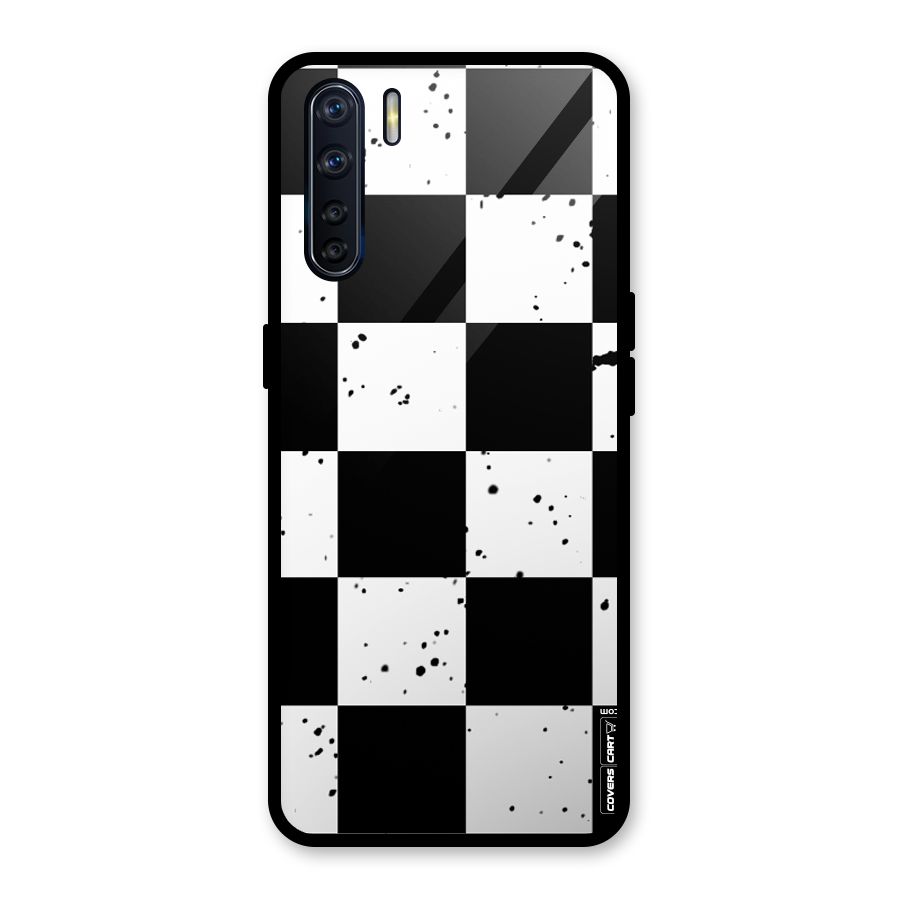 Check Mate Glass Back Case for Oppo F15