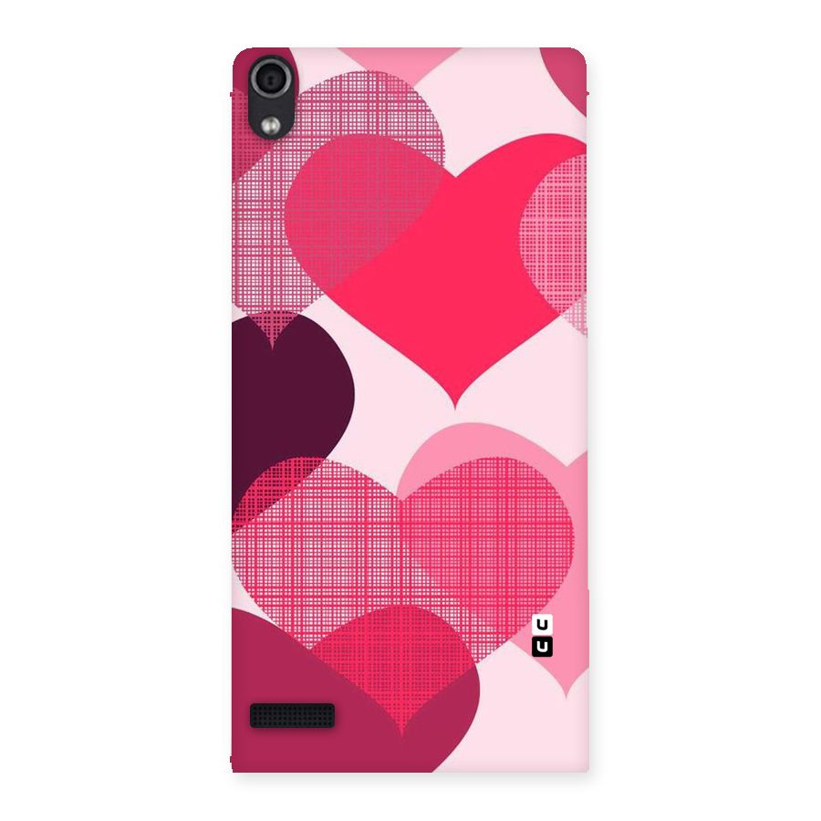 Check Pink Hearts Back Case for Ascend P6