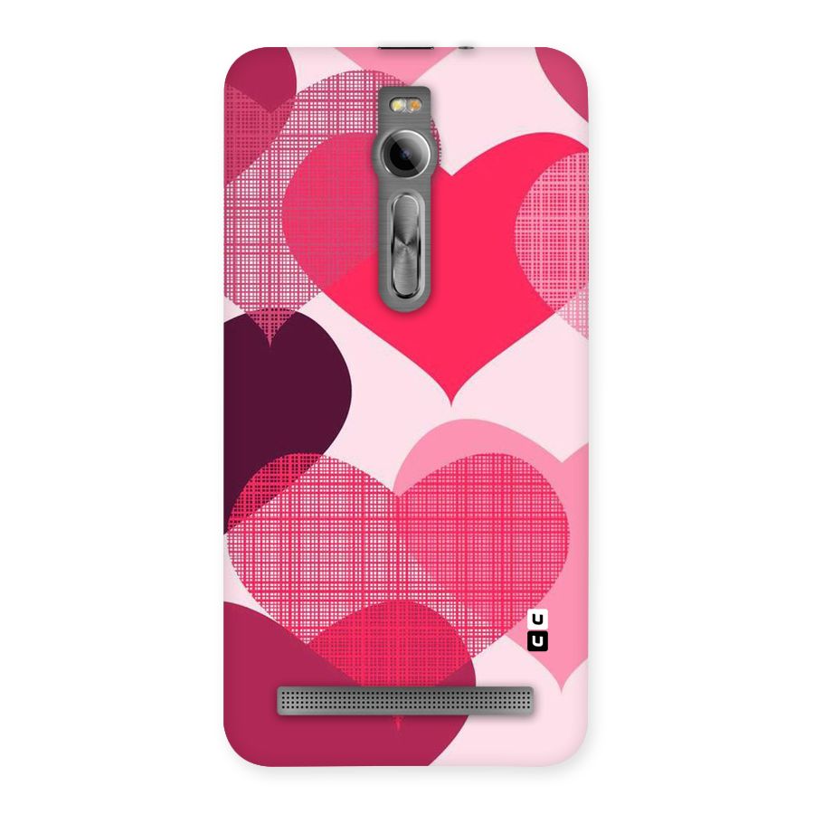 Check Pink Hearts Back Case for Asus Zenfone 2