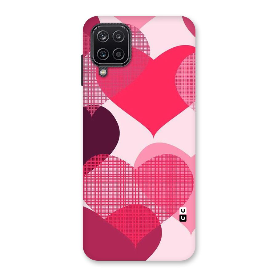 Check Pink Hearts Back Case for Galaxy A12