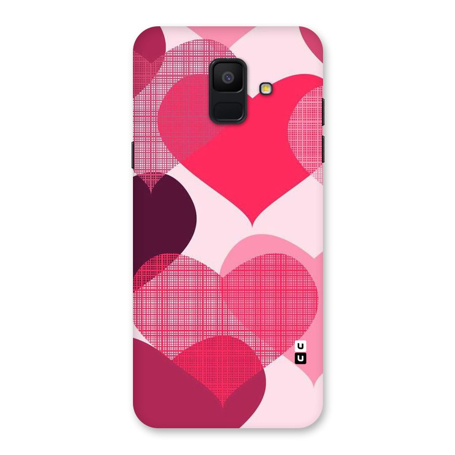Check Pink Hearts Back Case for Galaxy A6 (2018)