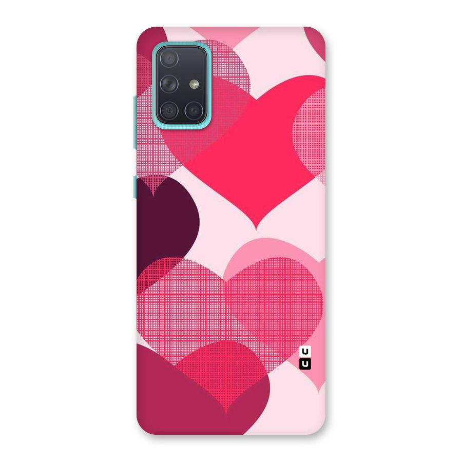 Check Pink Hearts Back Case for Galaxy A71