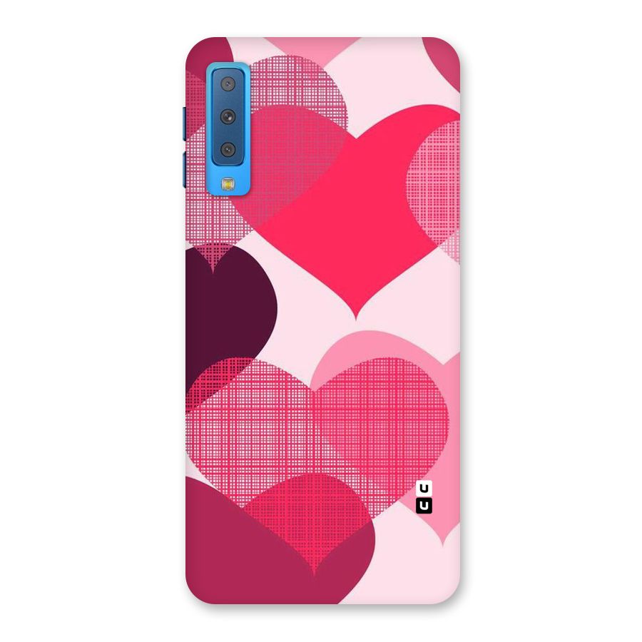 Check Pink Hearts Back Case for Galaxy A7 (2018)
