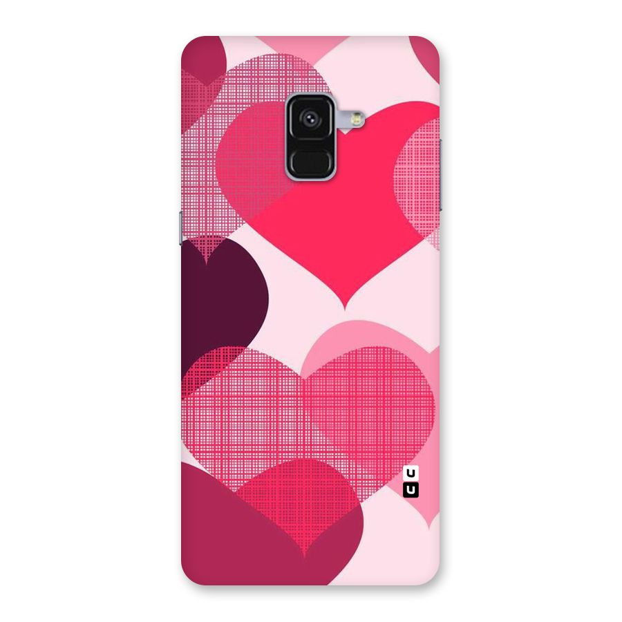 Check Pink Hearts Back Case for Galaxy A8 Plus