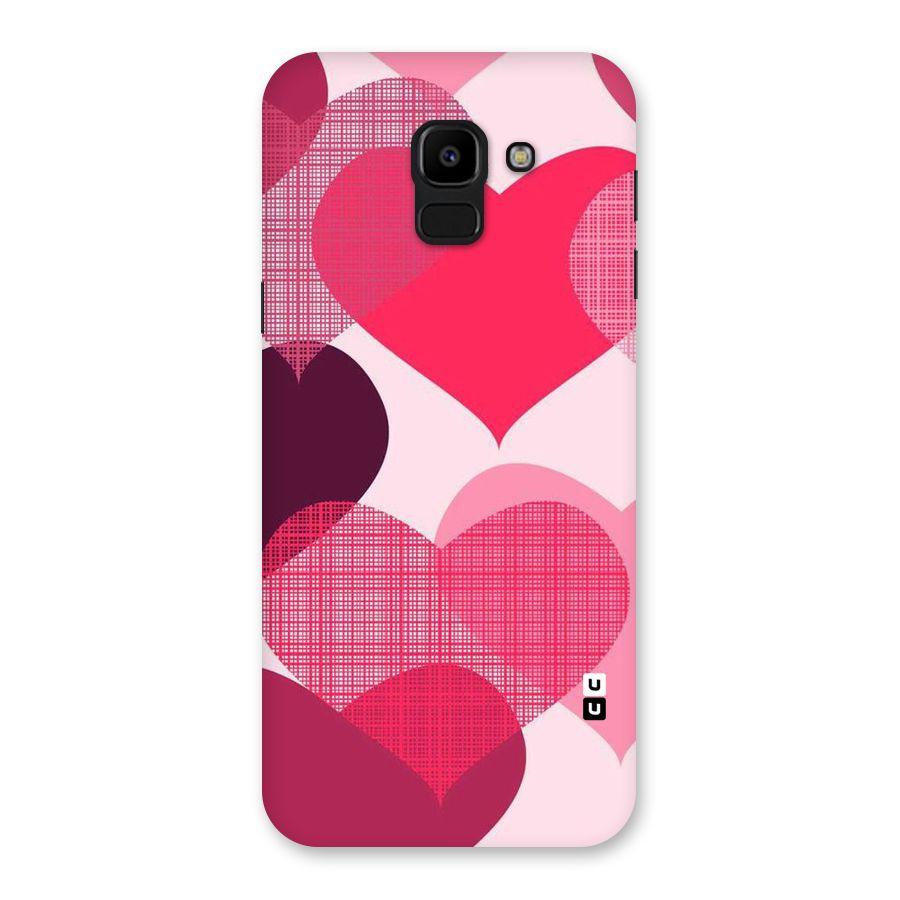 Check Pink Hearts Back Case for Galaxy J6