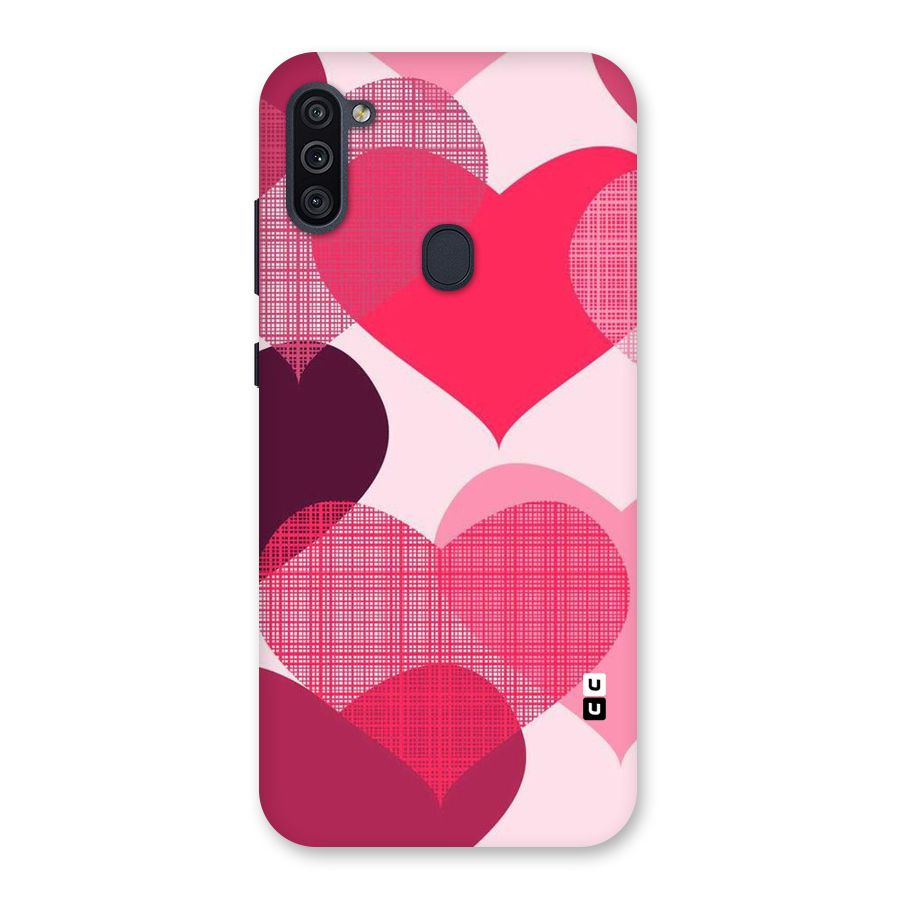 Check Pink Hearts Back Case for Galaxy M11