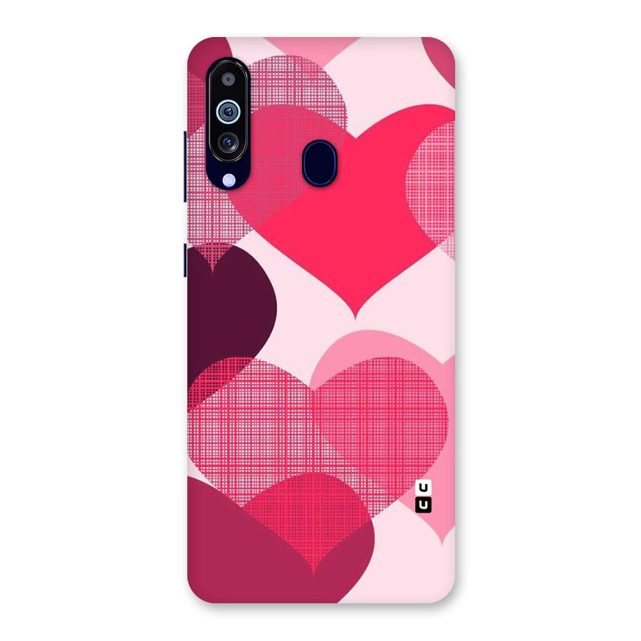 Check Pink Hearts Back Case for Galaxy M40