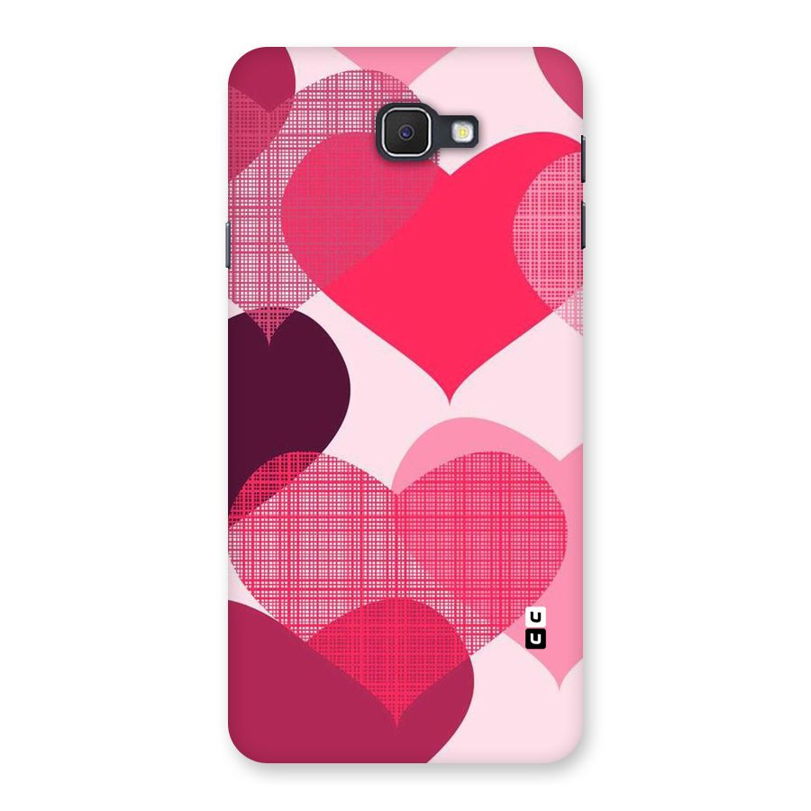 Check Pink Hearts Back Case for Galaxy On7 2016