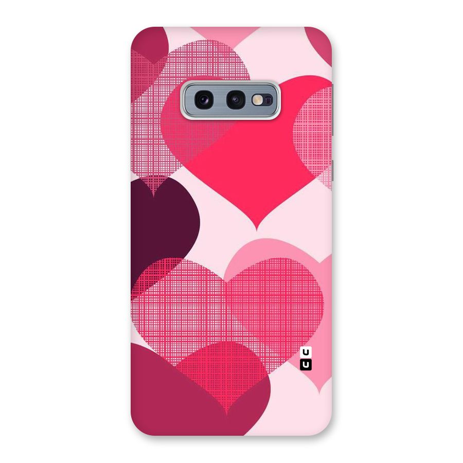 Check Pink Hearts Back Case for Galaxy S10e