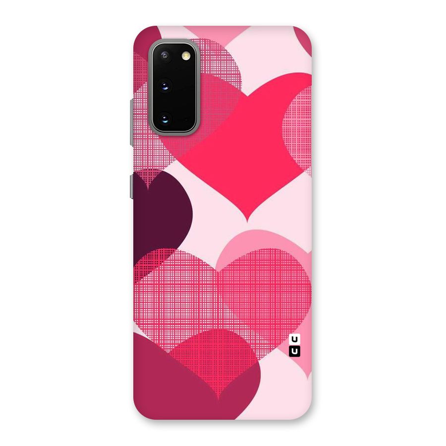 Check Pink Hearts Back Case for Galaxy S20