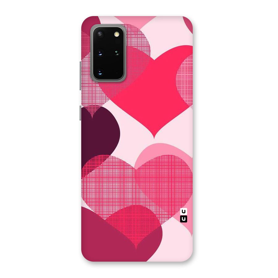 Check Pink Hearts Back Case for Galaxy S20 Plus