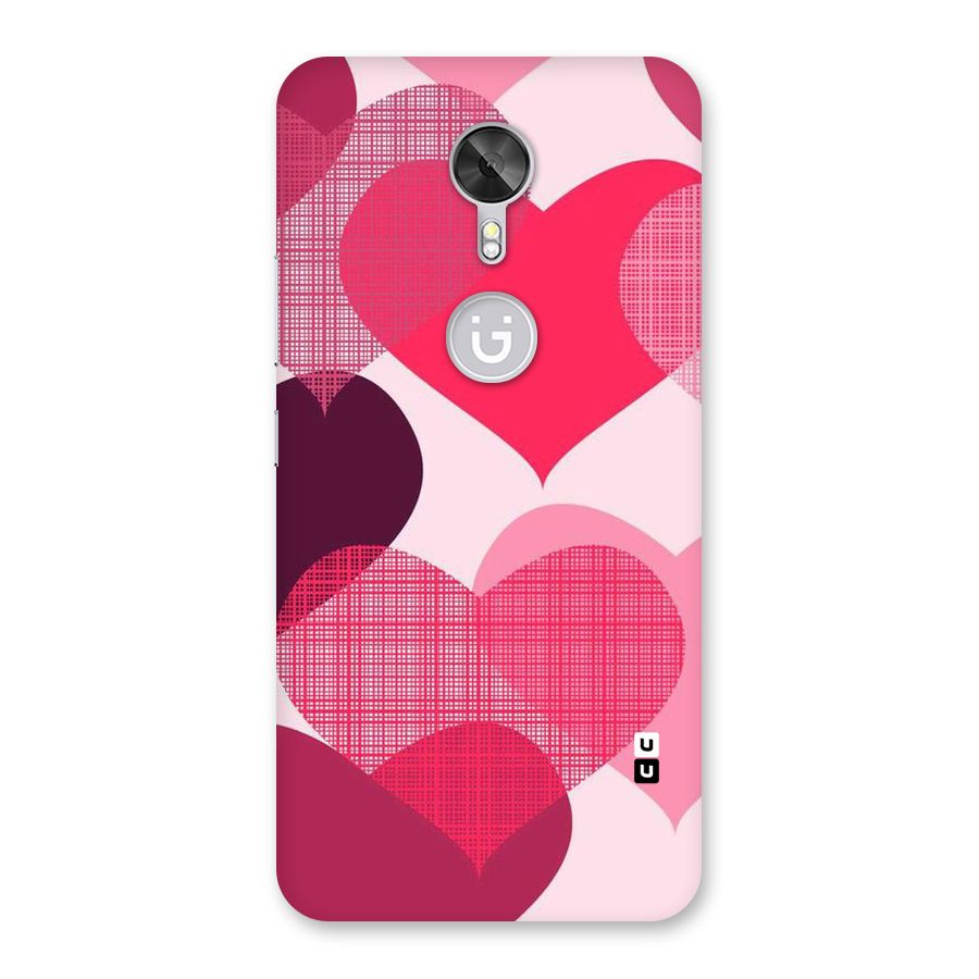 Check Pink Hearts Back Case for Gionee A1