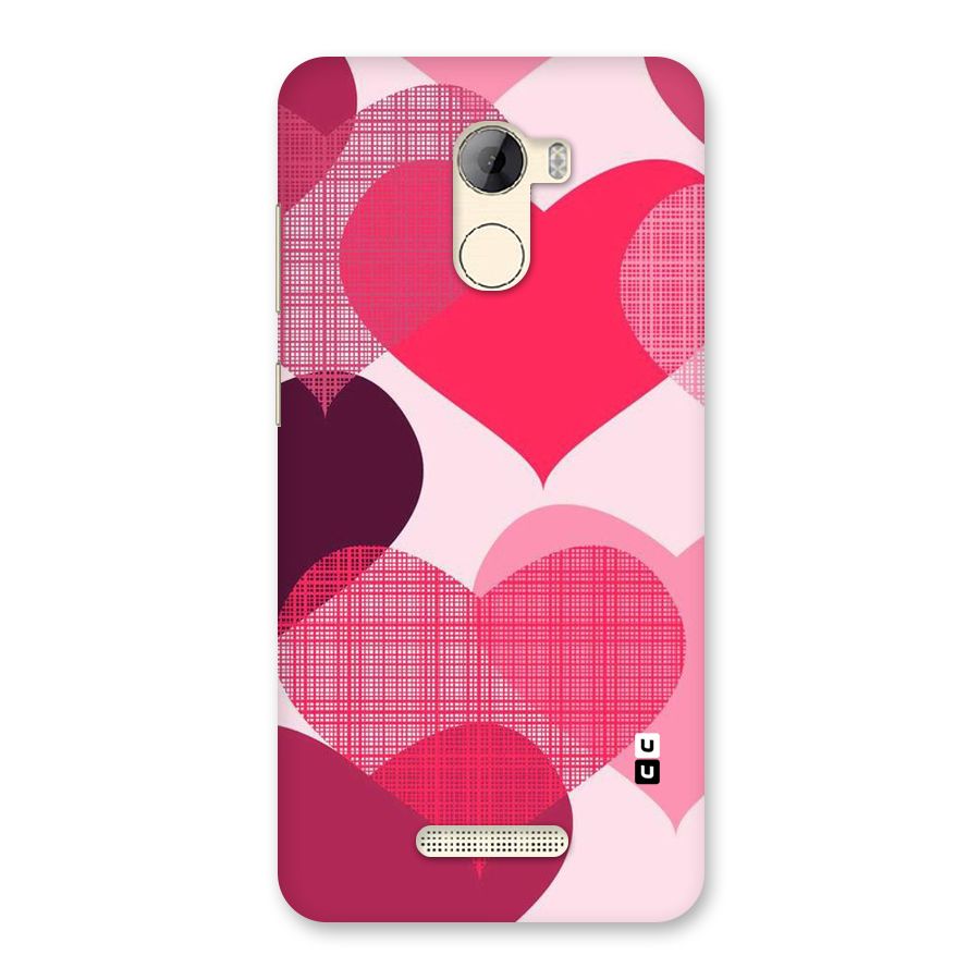 Check Pink Hearts Back Case for Gionee A1 LIte
