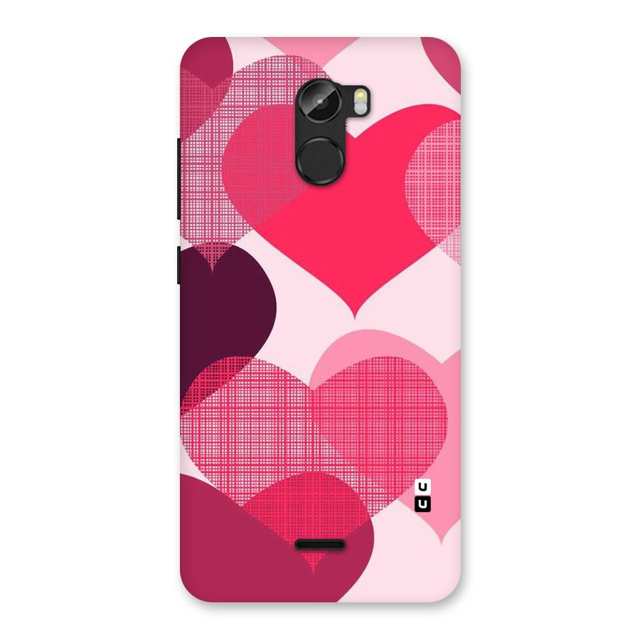 Check Pink Hearts Back Case for Gionee X1