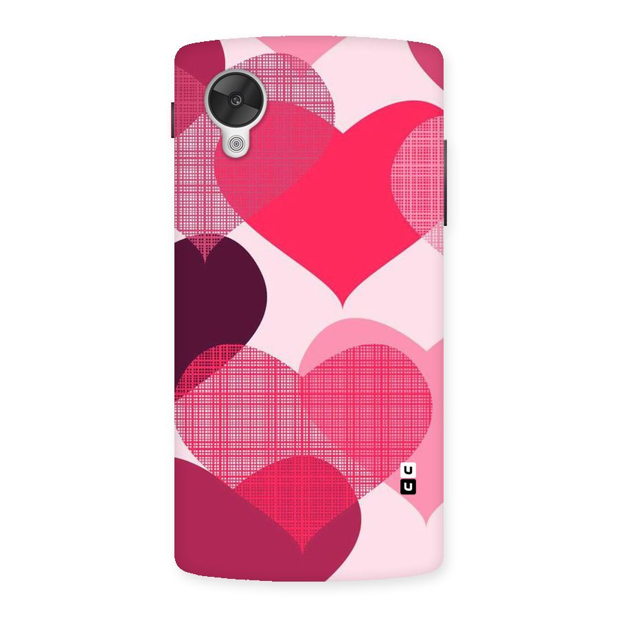 Check Pink Hearts Back Case for Google Nexsus 5