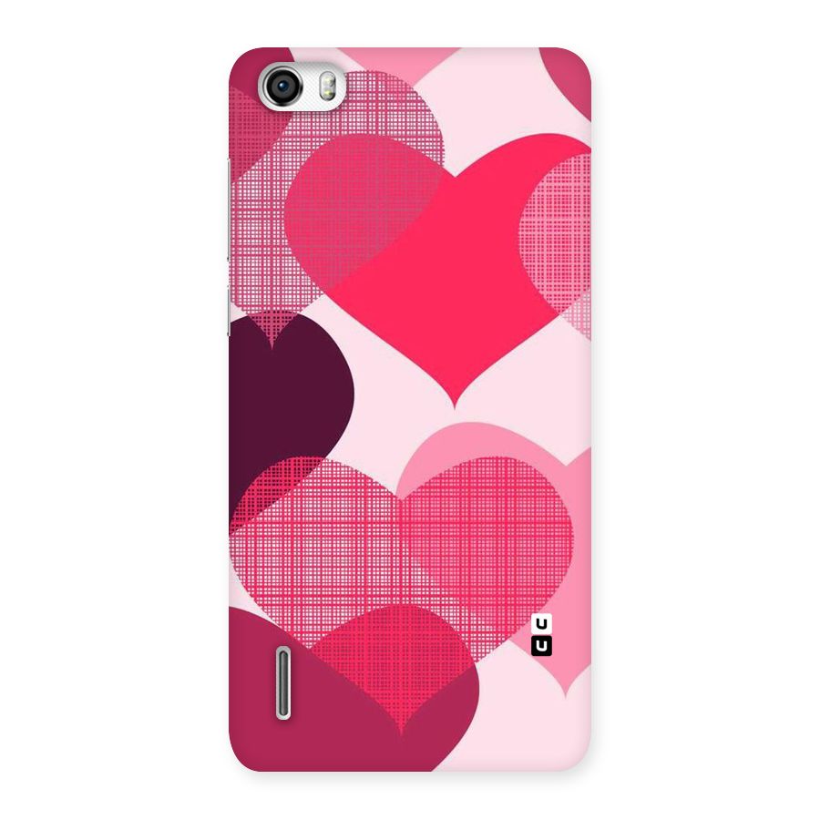 Check Pink Hearts Back Case for Honor 6
