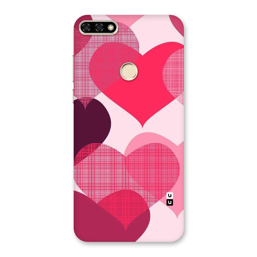 Check Pink Hearts Back Case for Honor 7A