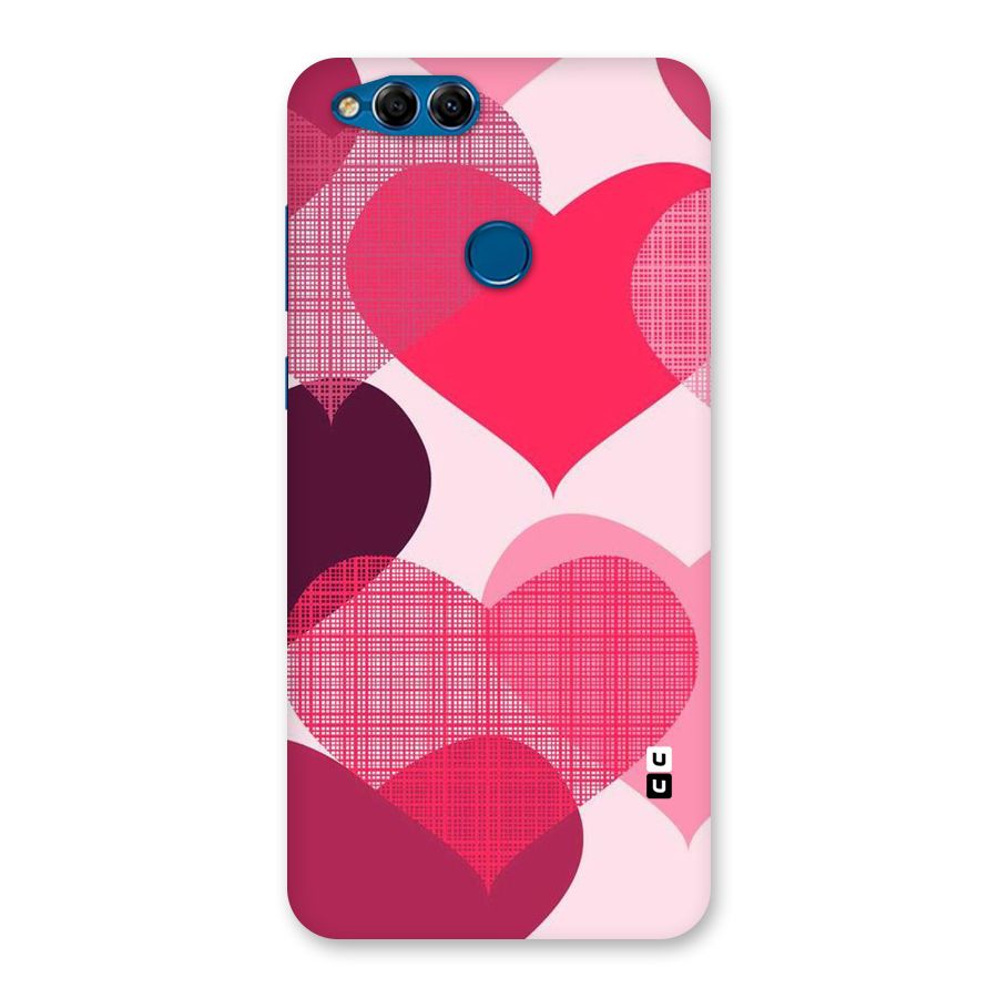 Check Pink Hearts Back Case for Honor 7X